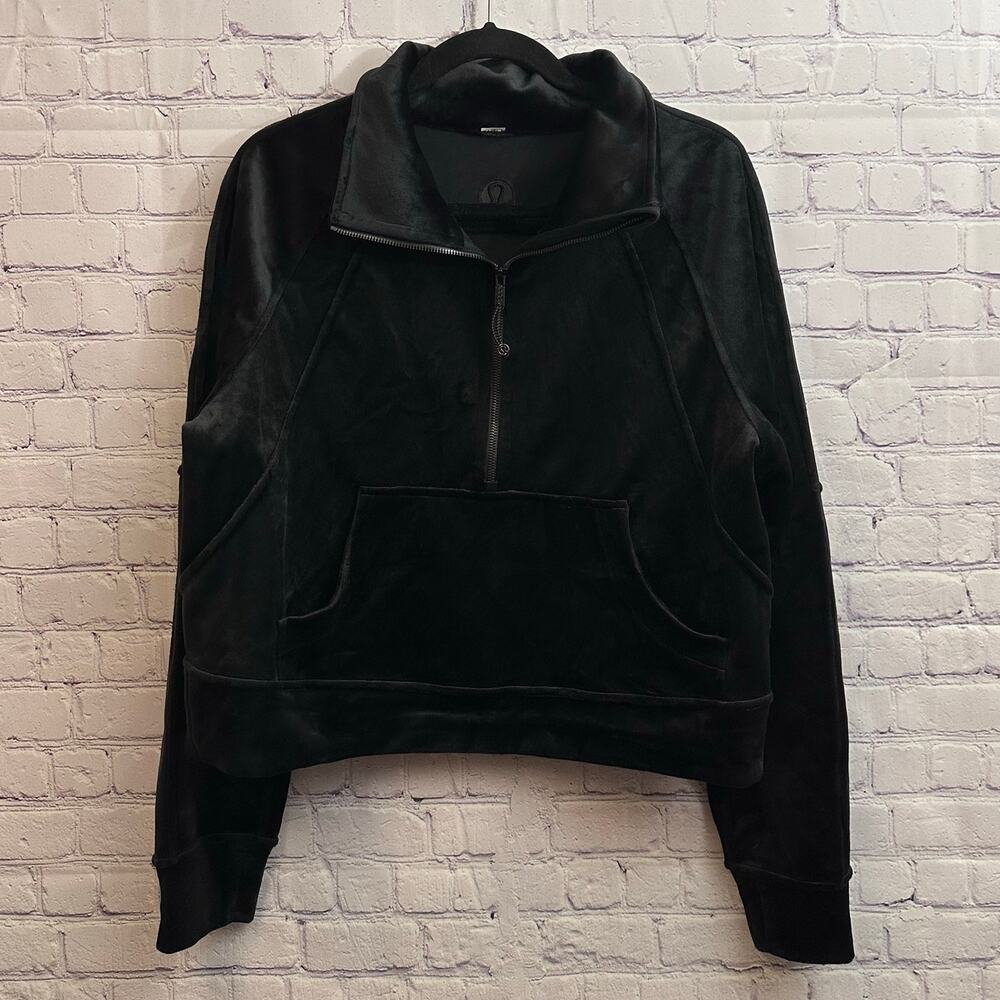 Lululemon Scuba Oversized Funnel-Neck Half Zip Velvet Black M/L